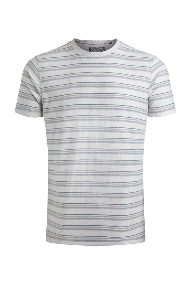 Weird Fish Weird Fish Men's Steve Striped T-Shirt in Ecru - 2