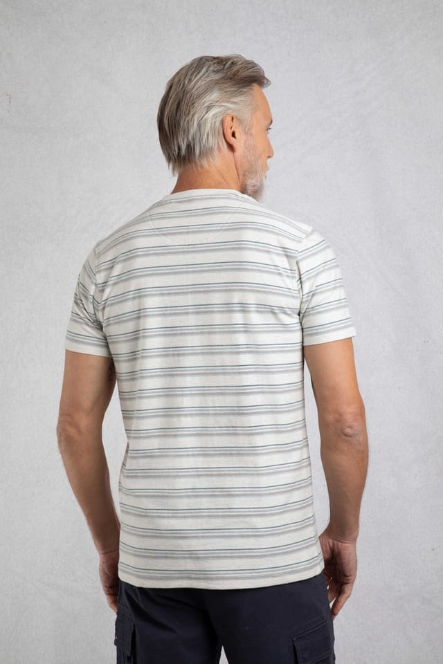 Weird Fish Weird Fish Men's Steve Striped T-Shirt in Ecru - 3