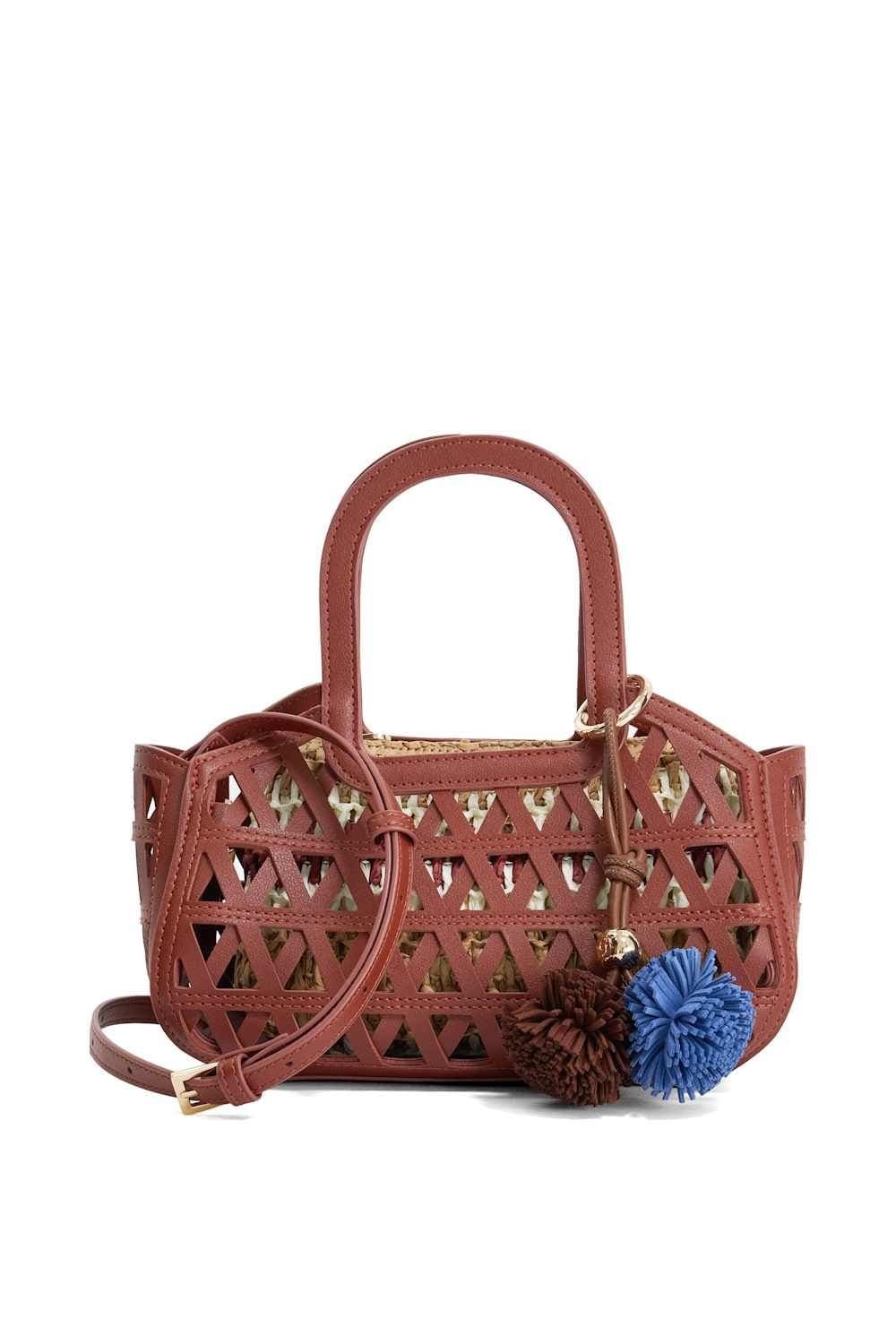 Dune London Dune London Red Textured Woven Tote Bag