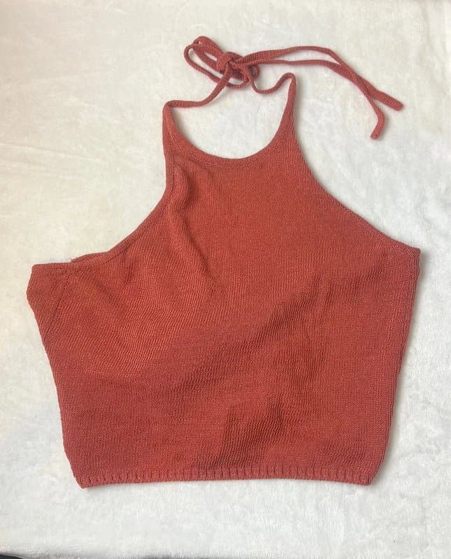 Zara zara burnt orange brown halter neck wrap top