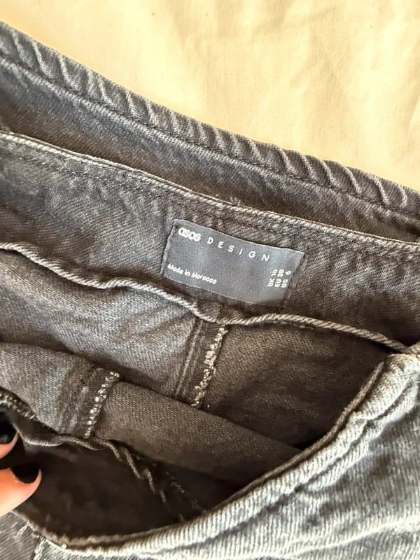 ASOS Design Black denim Wrap skort