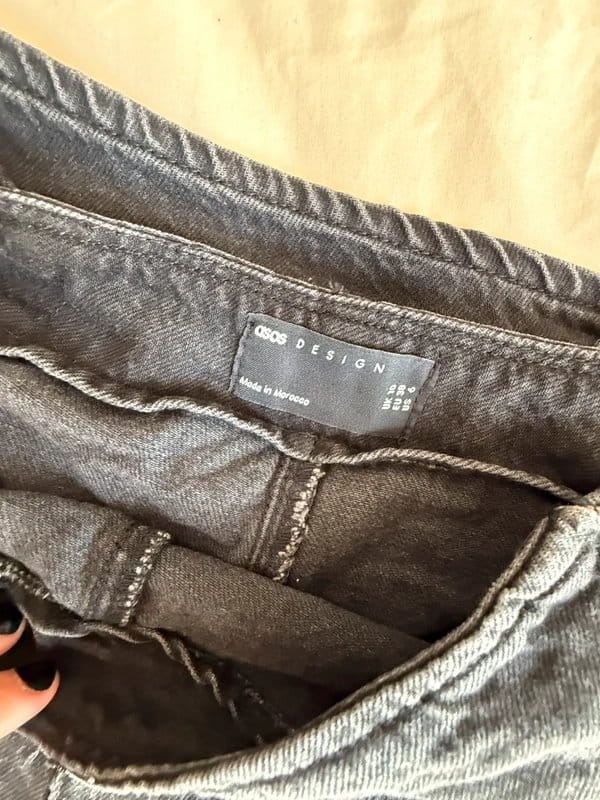 ASOS Design Black Denim Wrap Skort