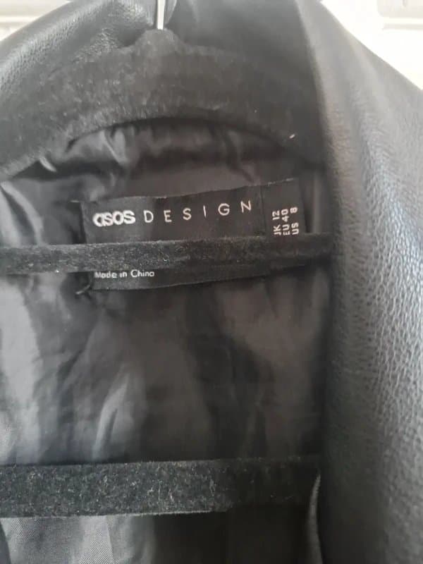 ASOS Ladies Black faux leather jacket size 12