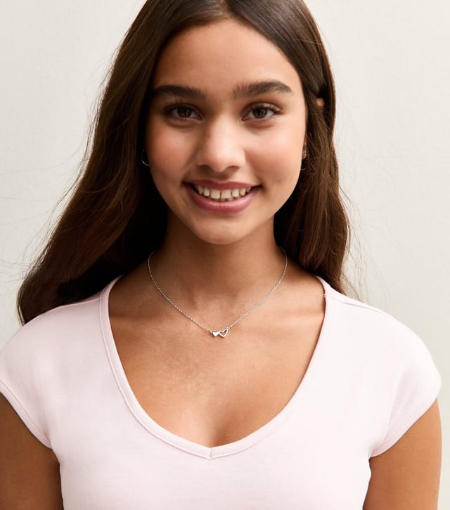 New Look Girls' Light Pink V-Neck Cap Sleeve T-Shirt New Look - 2