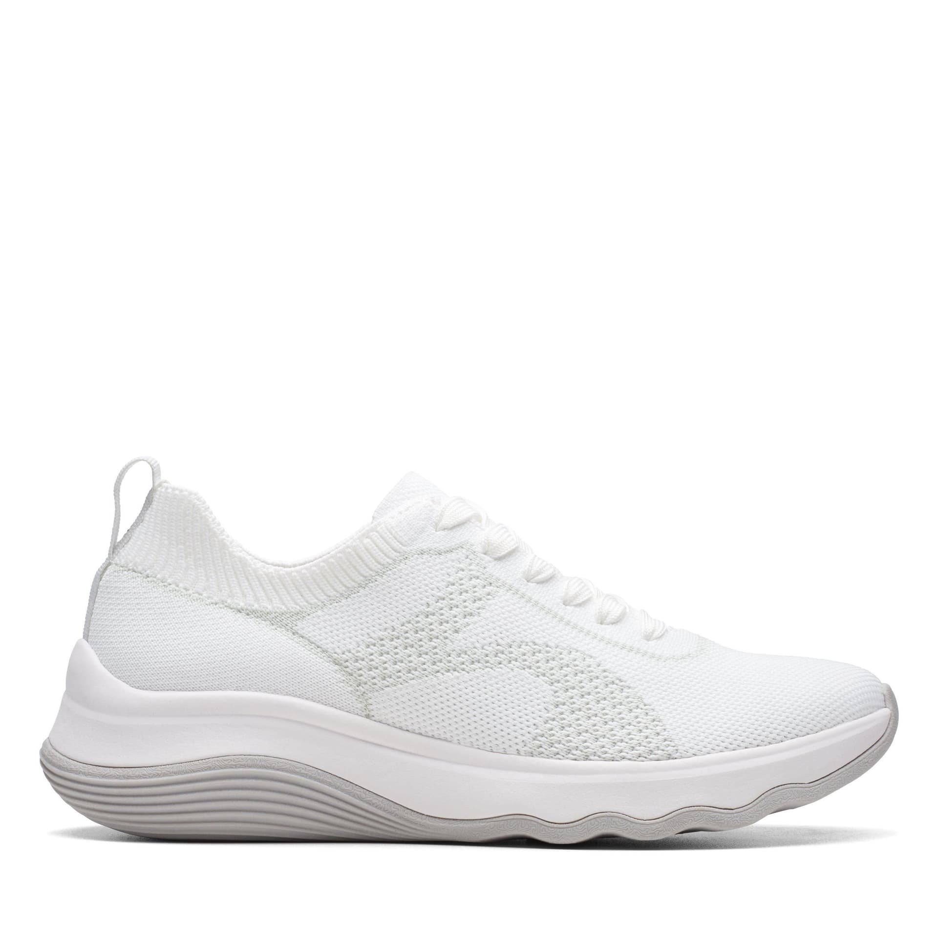 Clarks Clarks Women's Circuit Tie White Knit Trainers