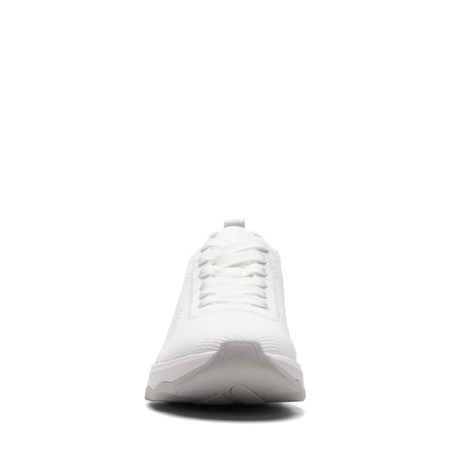 Clarks Clarks Women's Circuit Tie White Knit Trainers - 3