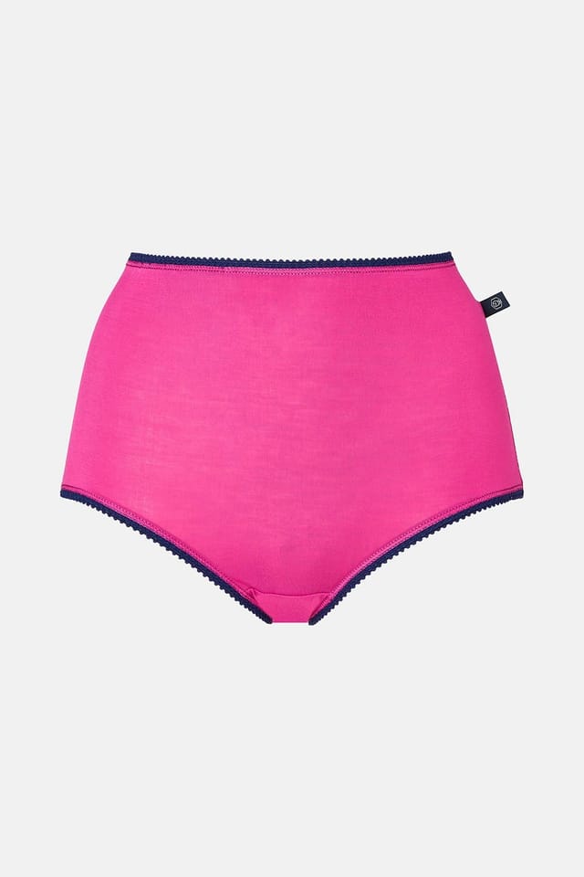 British Boxers British Boxers Women's Pack of Four "Cherry Pie" Bamboo Full Briefs in Dark Pink - 3