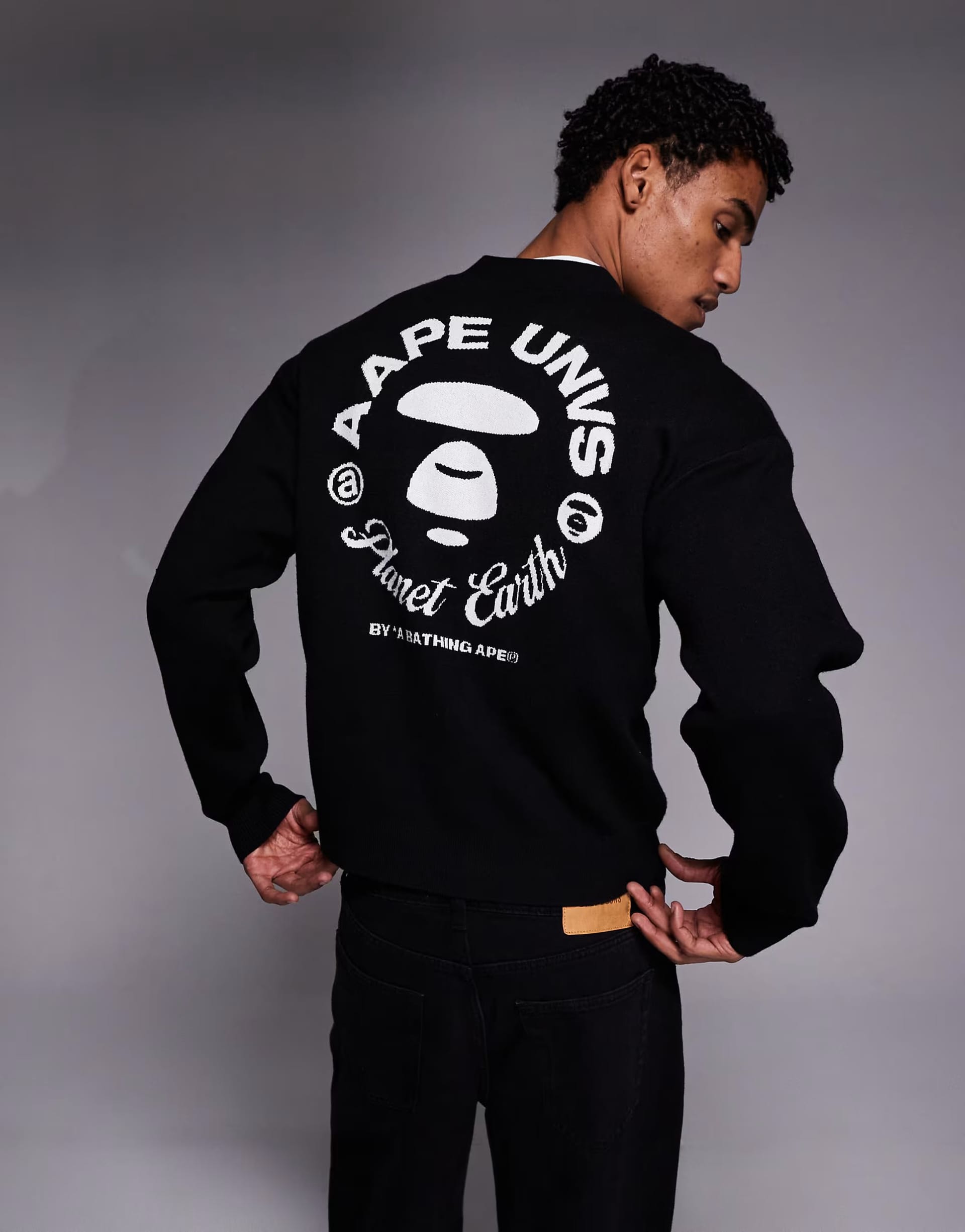 Aape by A Bathing Ape Black Knit Cardigan