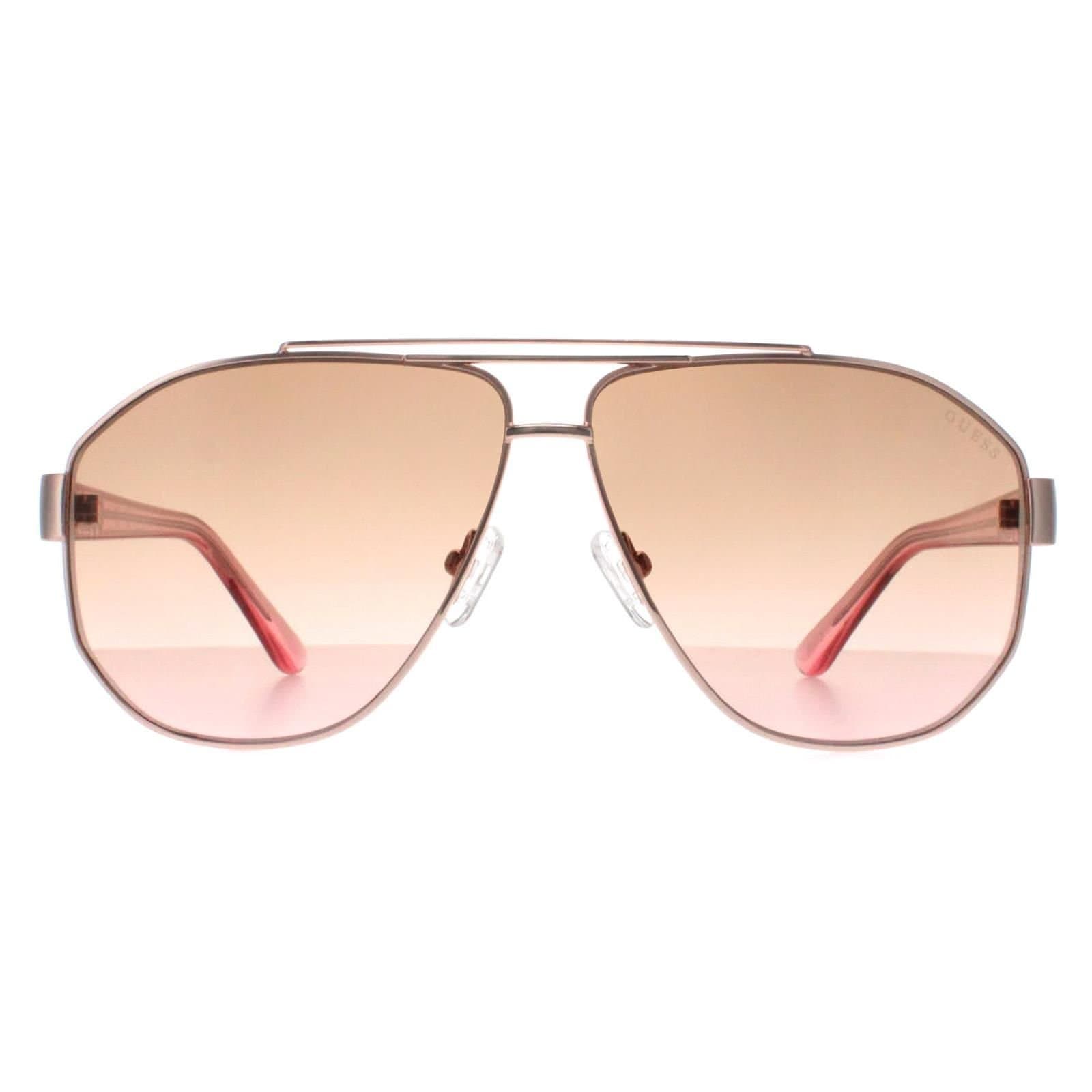 Guess Guess Women's Aviator Rose Gold Brown Gradient GF6145