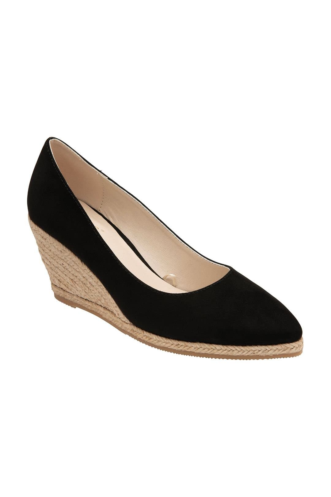 Lotus Lotus Women's Black 'Giselle' Microfibre Slip-On Wedge Shoes
