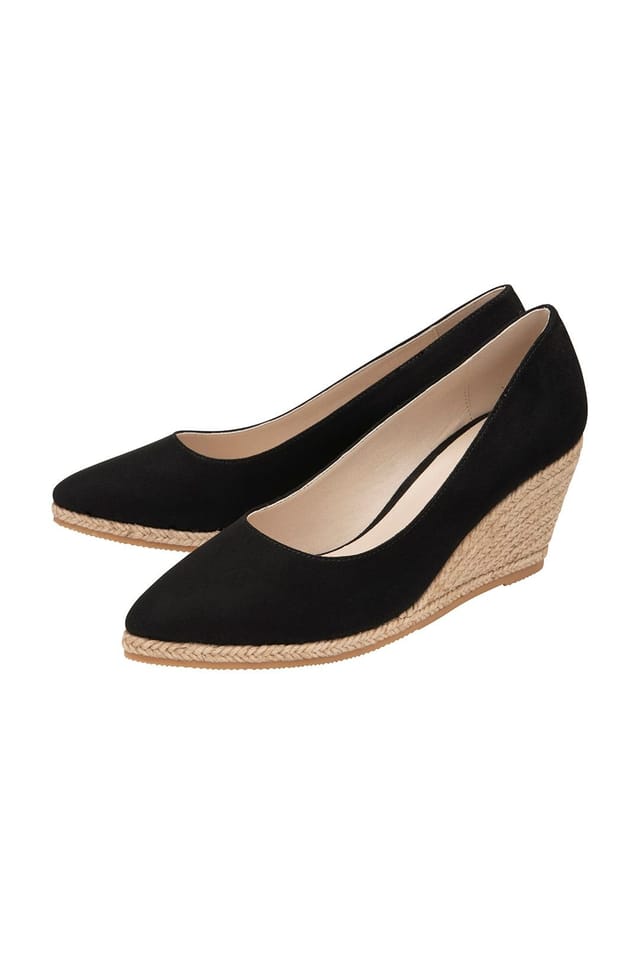Lotus Lotus Women's Black 'Giselle' Microfibre Slip-On Wedge Shoes - 2