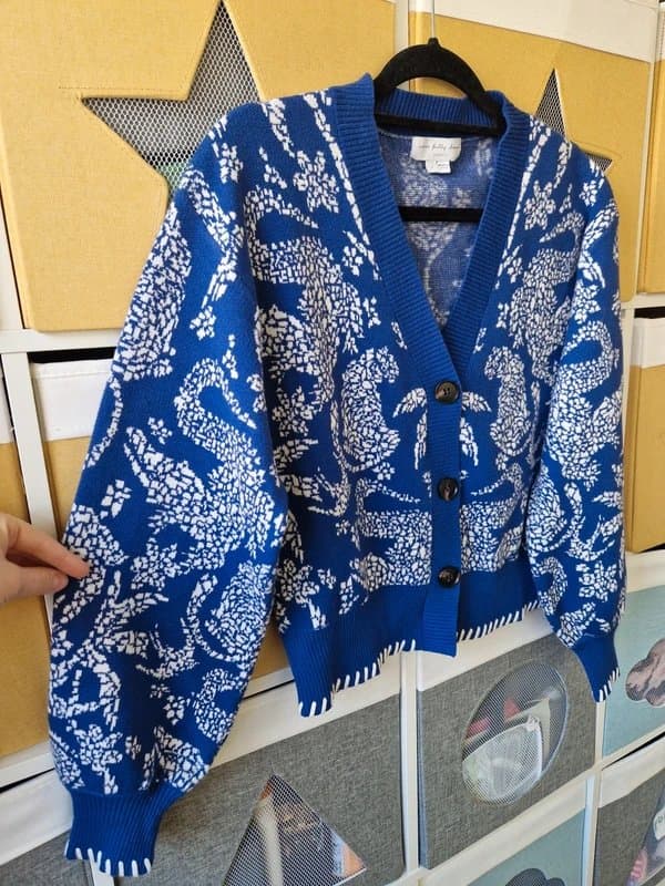 Never Fully Dressed Never fully dressed women's Blue Mosaic Cardigan size S (8-10)