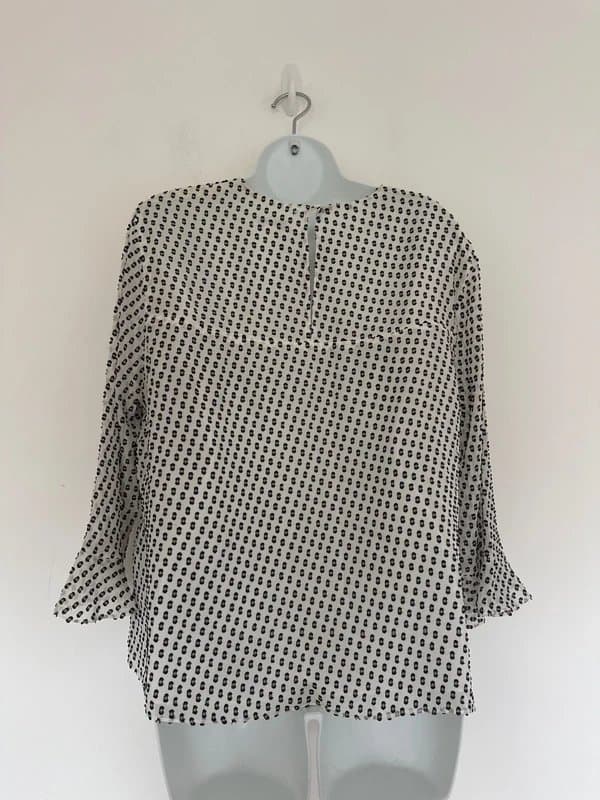 Whistles New (shop floor) Whistles White with black spot Pattern Silk Blend- UK 16- REP £139