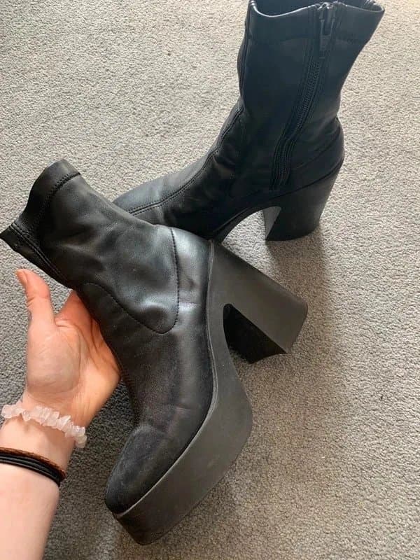 ASOS ASOS black faux leather chunky heels