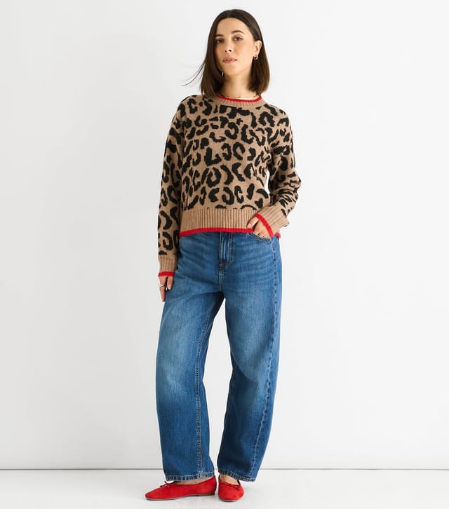 Gini London Women's Brown Animal Print Jumper Gini London New Look - 2