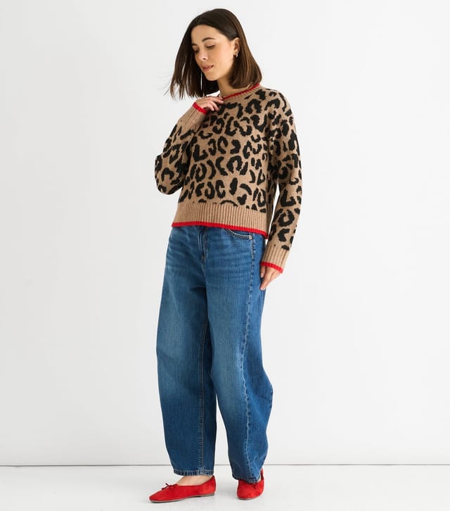 Gini London Women's Brown Animal Print Jumper Gini London New Look - 3