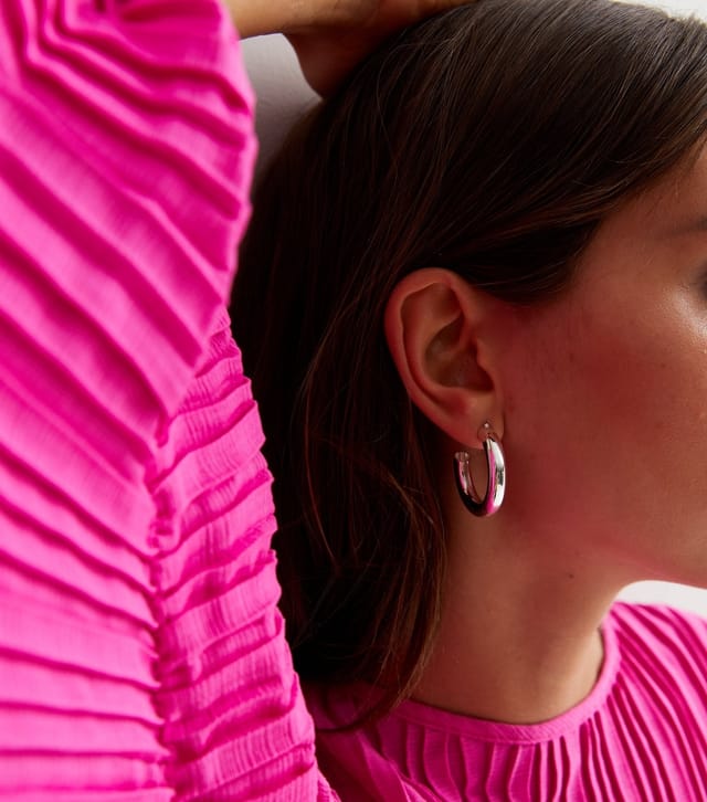 New Look Silver Plated Hoop Earrings New Look - 3