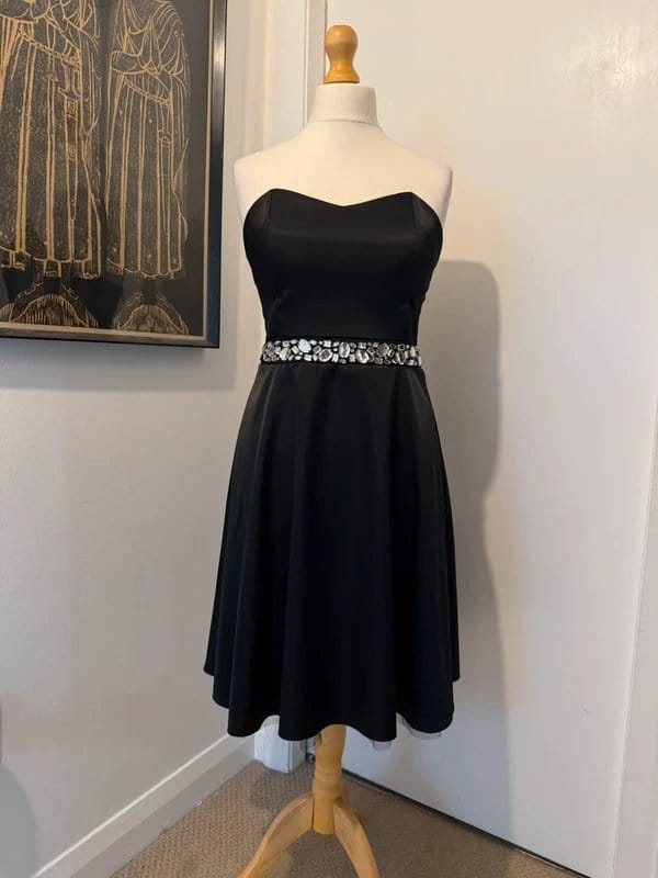 Black Strapless Fit & Flare Cocktail Dress