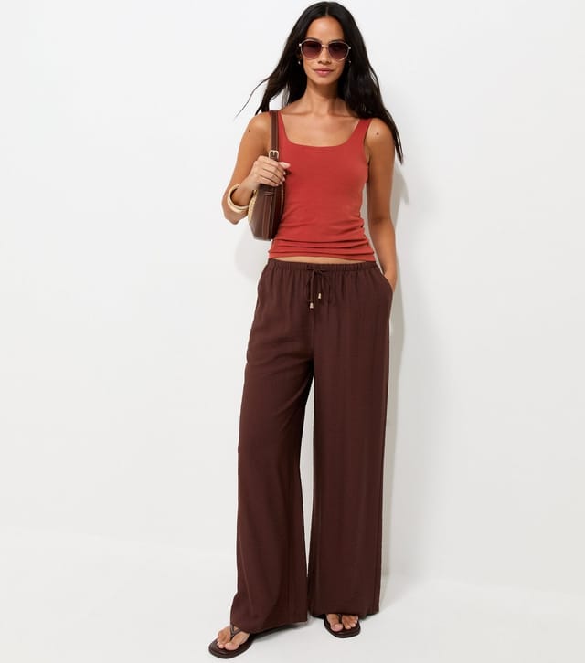 New Look Women's Dark Red Cotton Rich Square Neck Vest Top New Look - 3