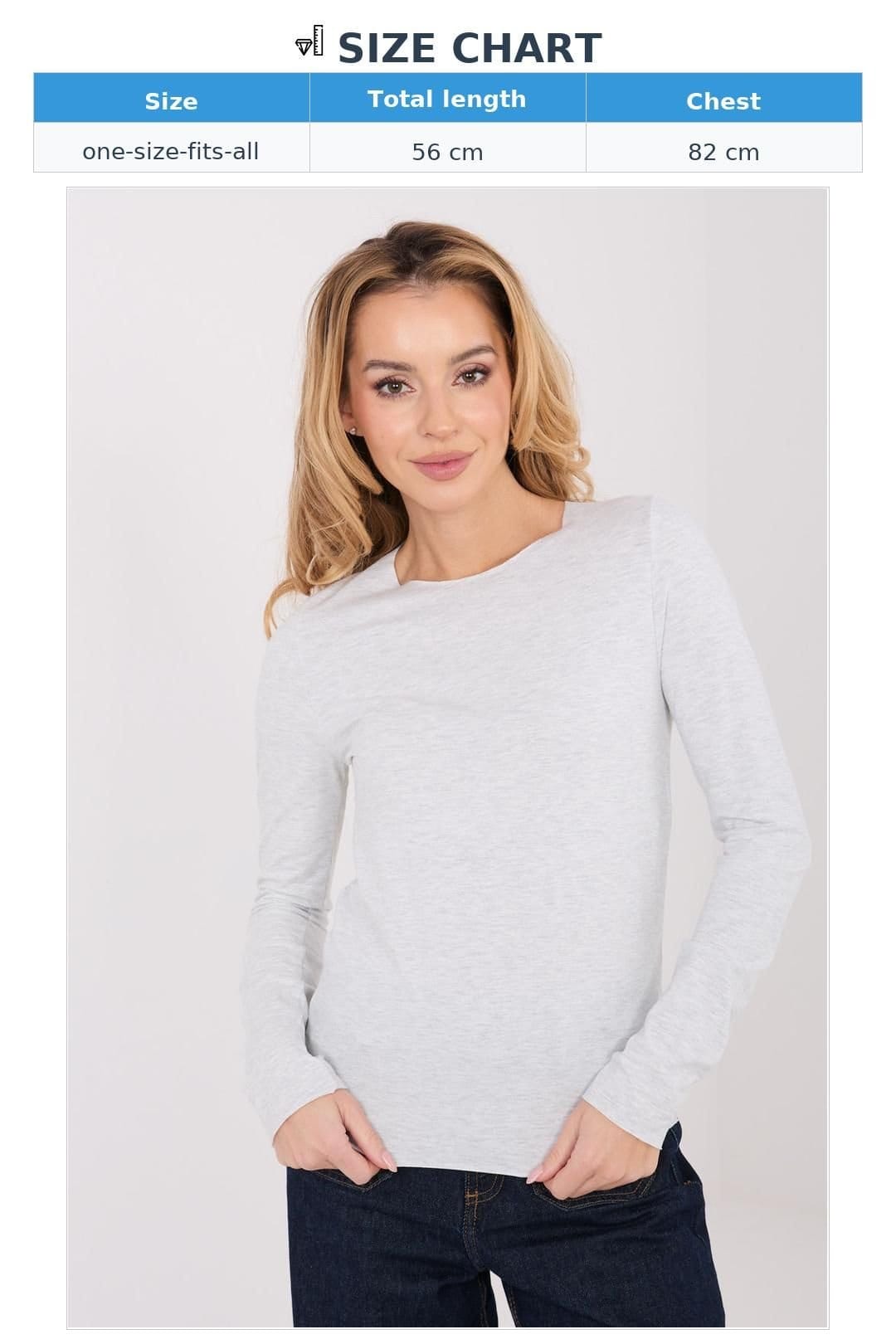Love Lace Love Lace Women's Fitted Cotton Elastane Basic Blouse Style 224912 in Grey - 4