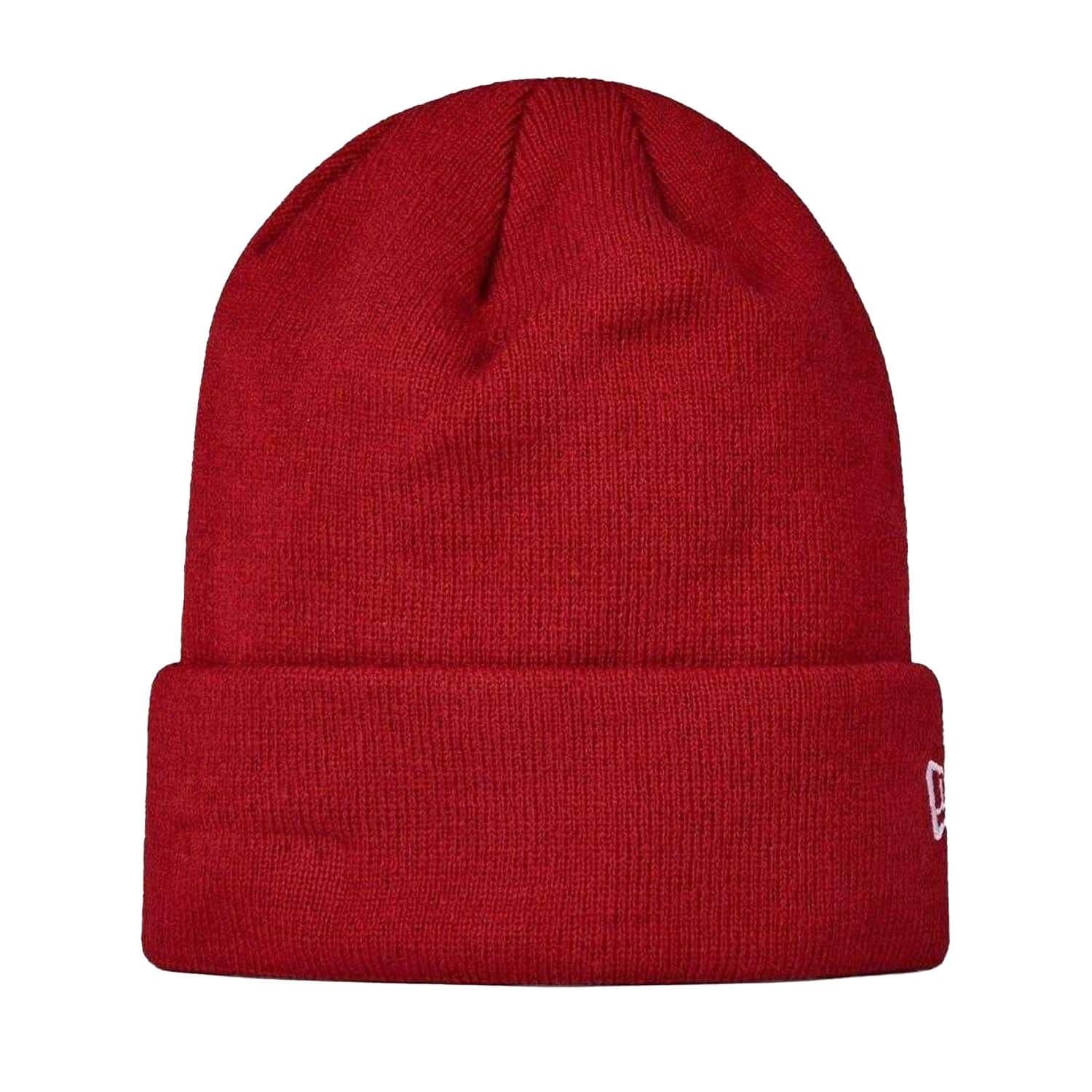 new era New Era Men's Essential Embroidered Logo Knitted Beanie in Red