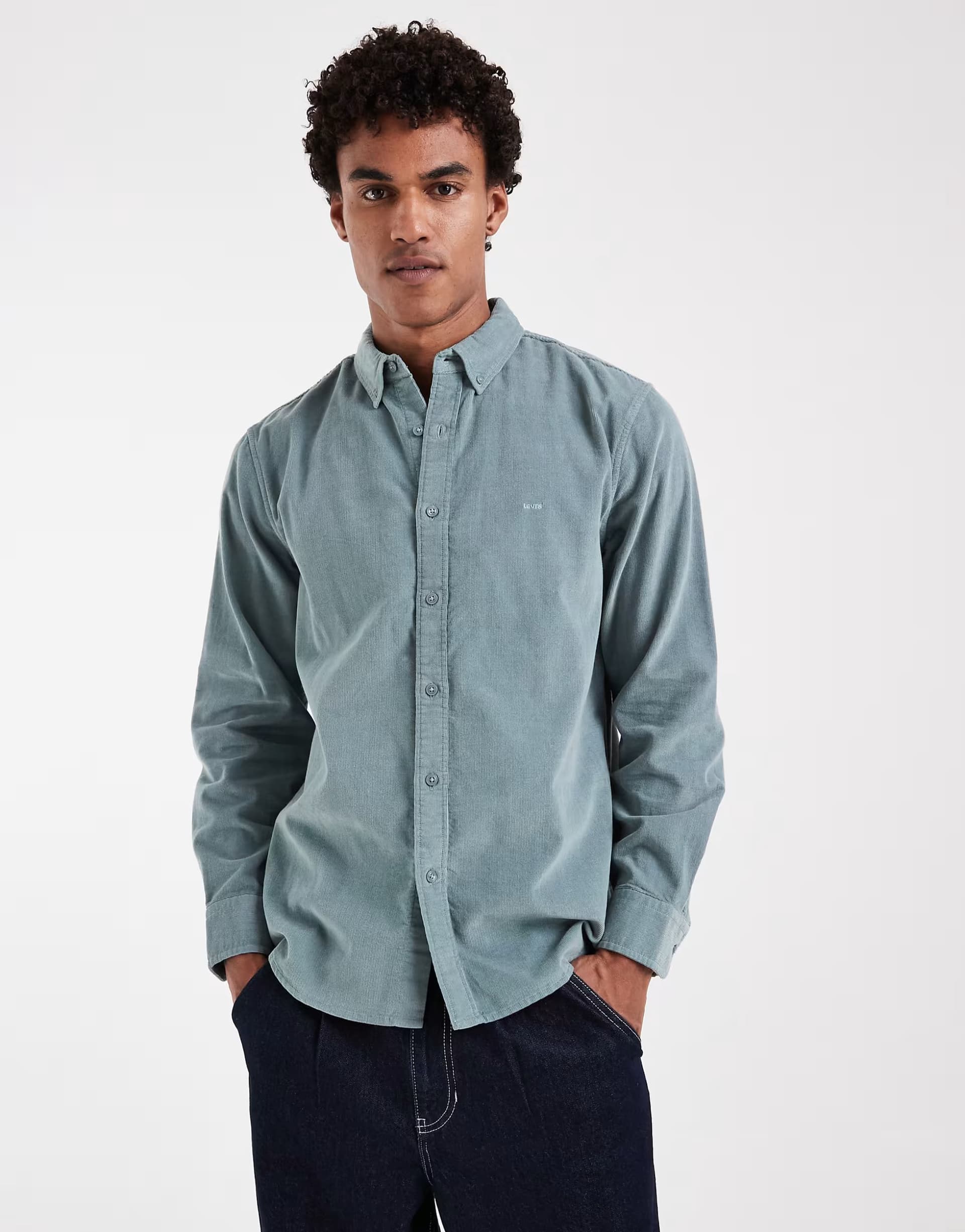 ASOS Levi's authentic cord button down shirt in blue