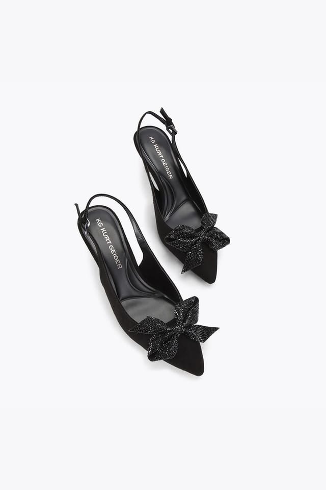 KG Kurt Geiger KG Kurt Geiger Women's 'Tilly Bow Gem' Suedette Heels in Black - 2