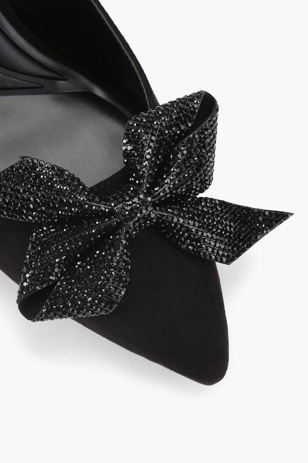 KG Kurt Geiger KG Kurt Geiger Women's 'Tilly Bow Gem' Suedette Heels in Black - 4