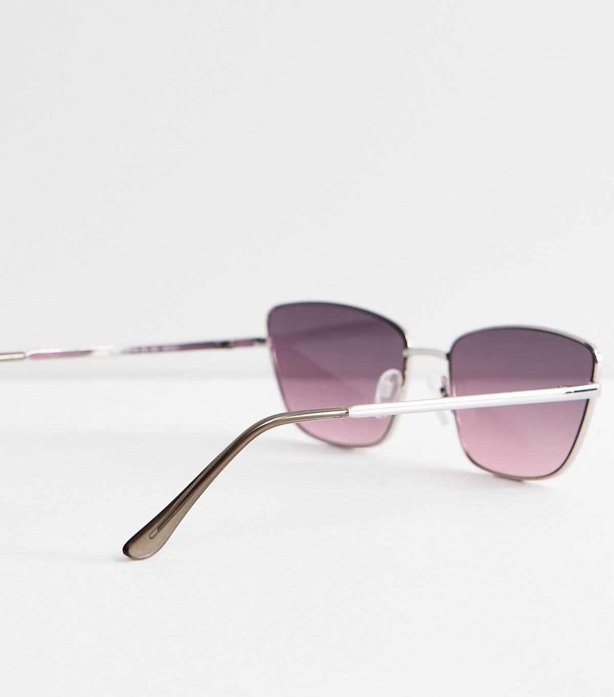New Look Silver Tone Purple Square Frame Gradient Sunglasses New Look - 4