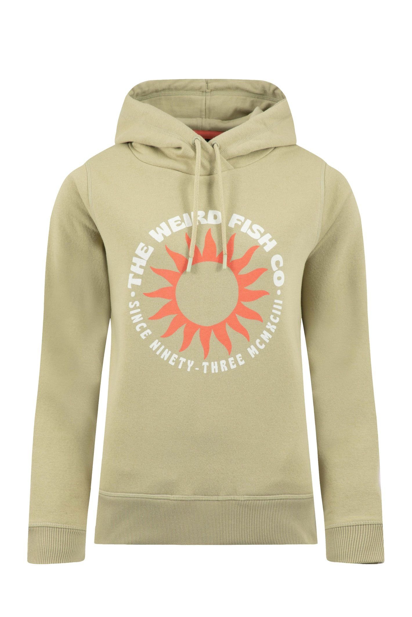 Weird Fish Weird Fish Women's Kira Graphic Popover Front Print Hoodie in Pale Green - 2