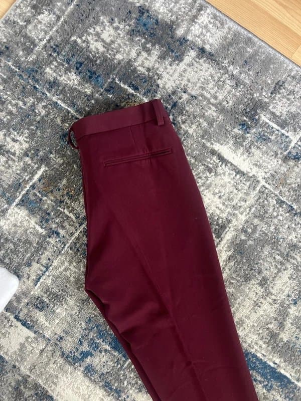 ASOS Design W30 L30 Mens Burgundy Smart Trousers Asos Design