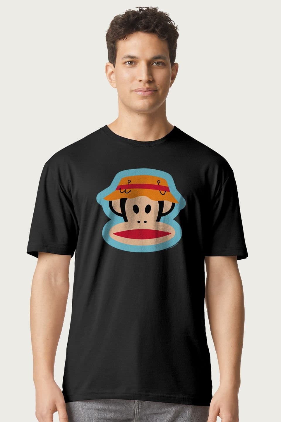 Paul Frank Paul Frank Men's Julius The Monkey Fishing Hat T-Shirt in Black