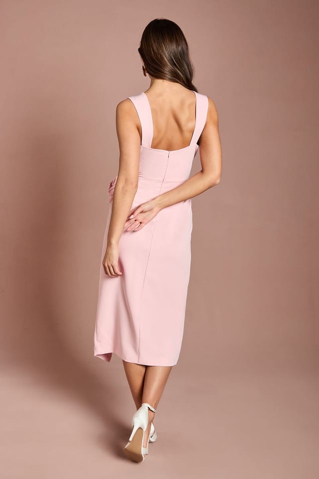 Coast Coast Women's Corsage Pleated Pencil Dress in Blush - 3