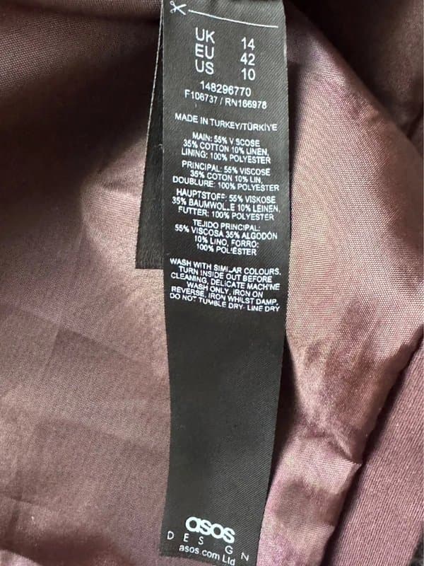 ASOS Brown linen blend Waistcoat (10%)