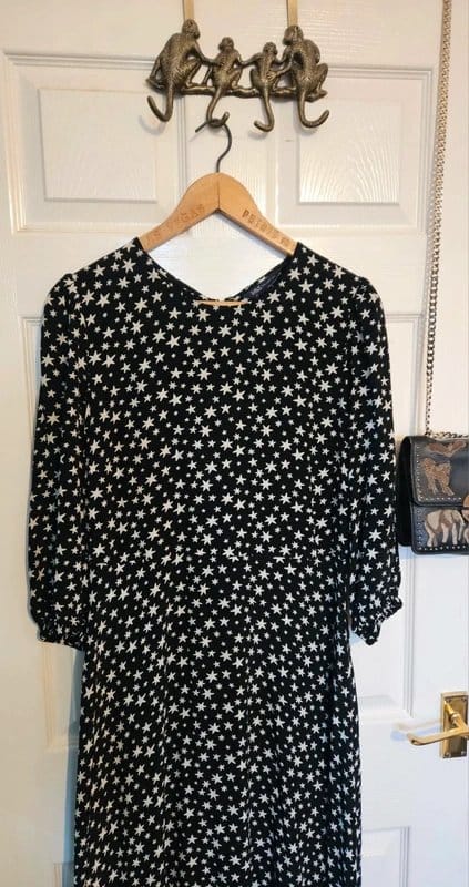 M&S Collection Black & White Star Print Midi Dress