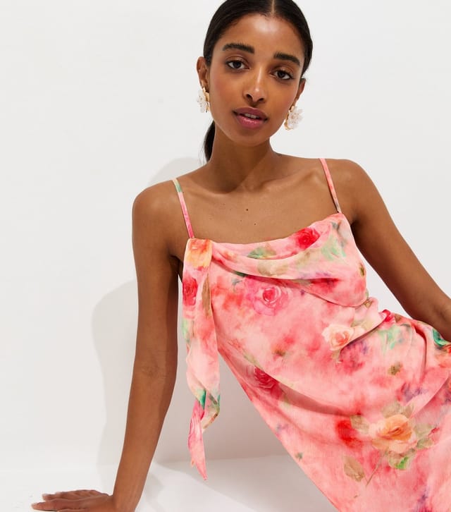 New Look Women's Pink Chiffon Floral Mini Dress New Look - 3
