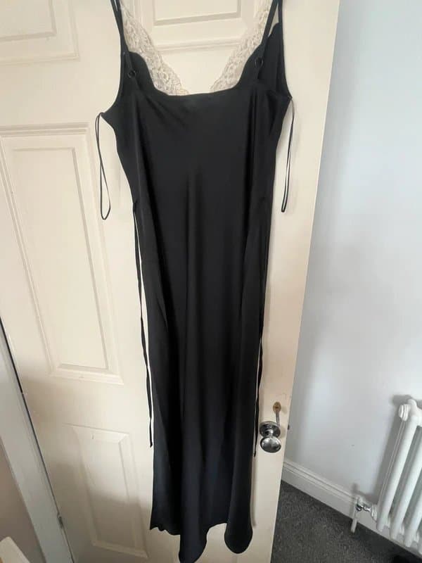 New Look Lace long black dress with split