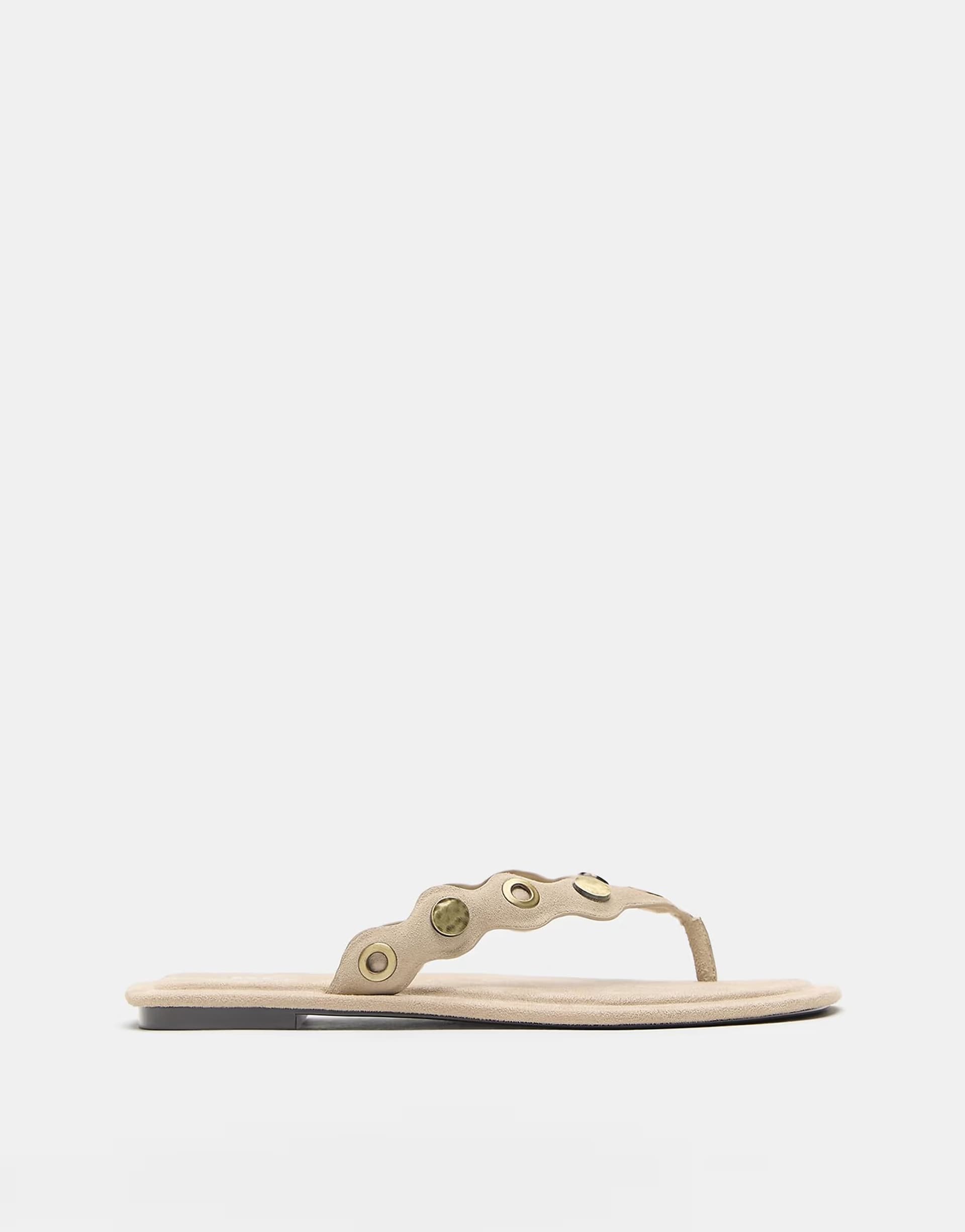 ASOS ASOS Beige Studded Leather Sandals