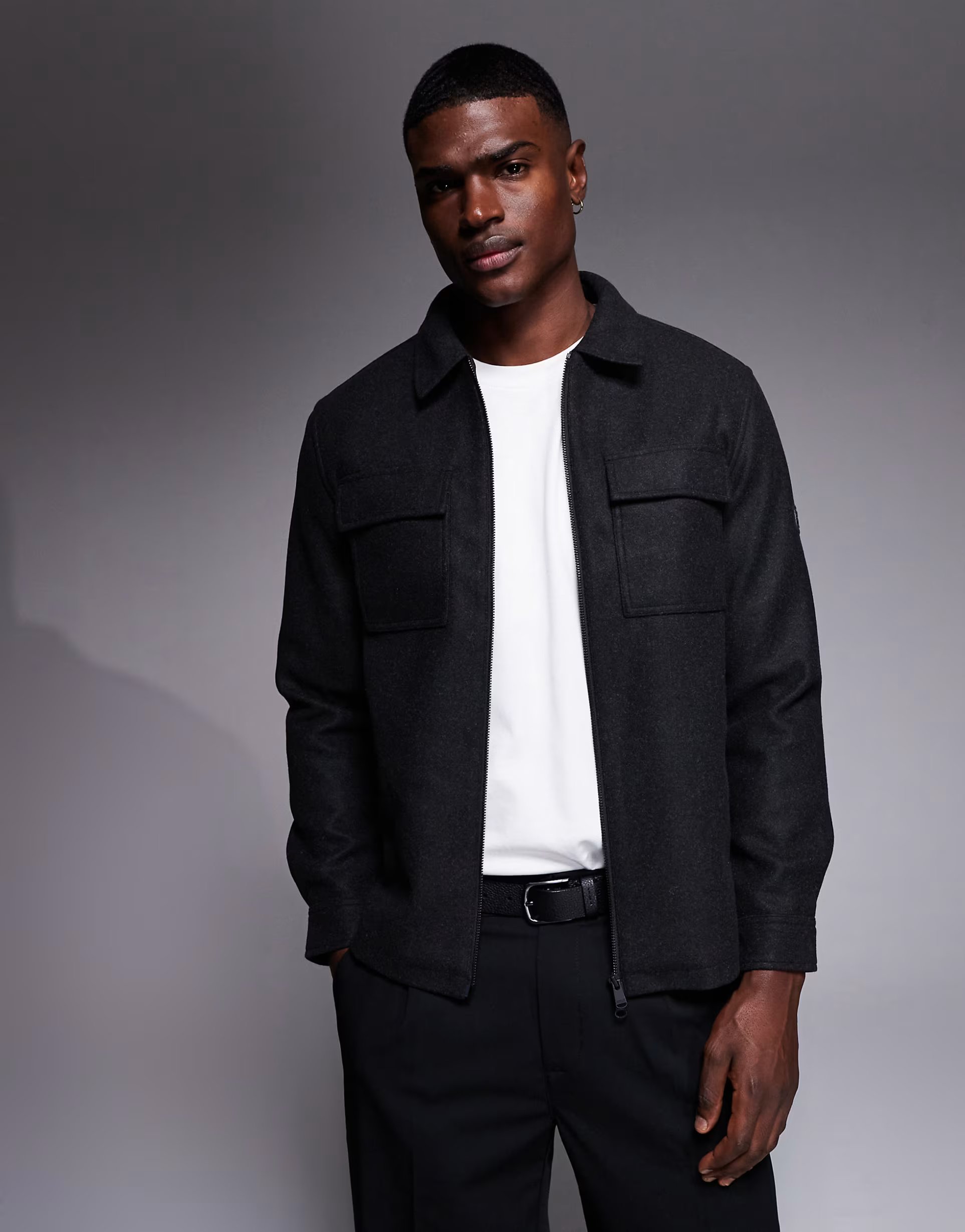 ASOS Barbour International walken overshirt in charcoal