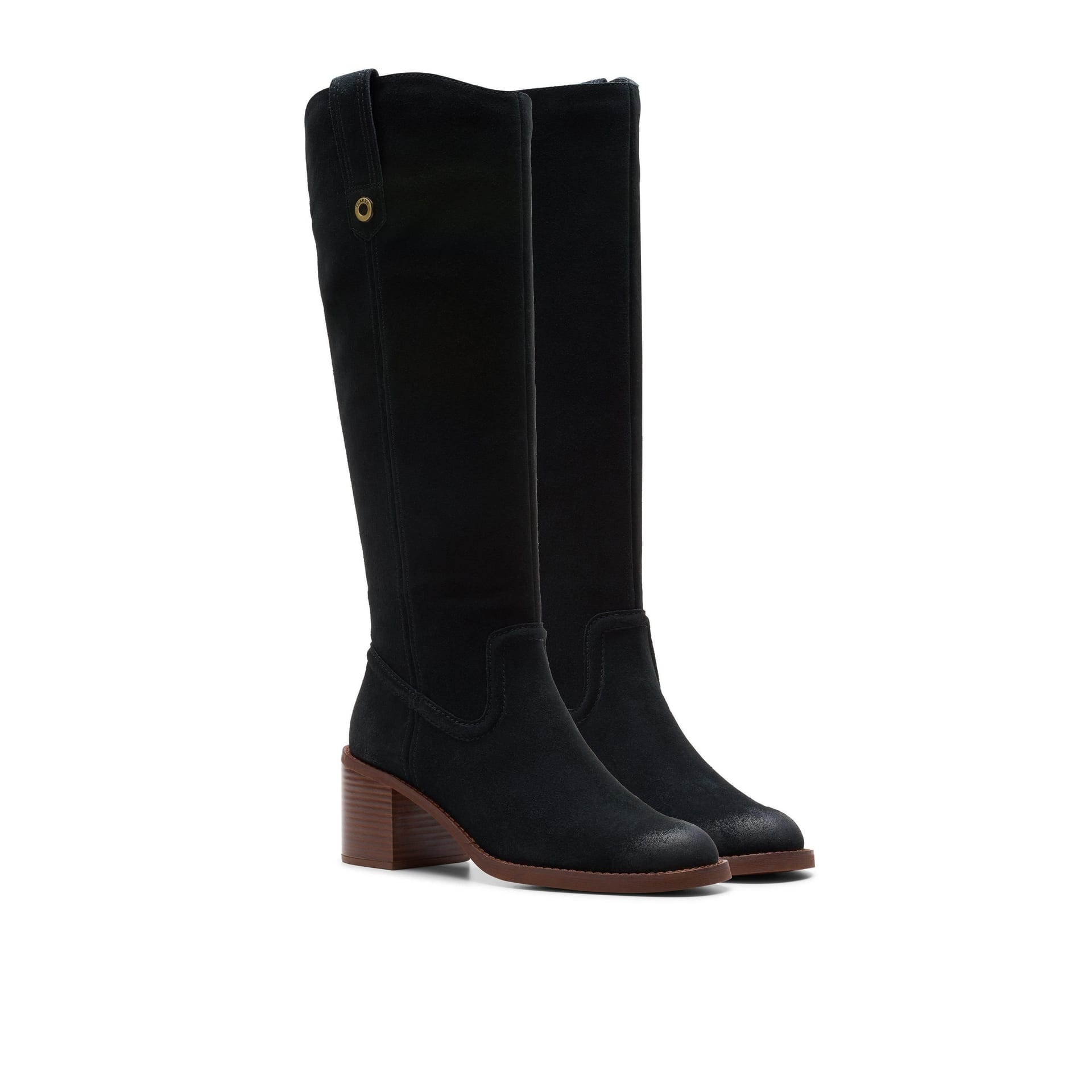 Clarks Clarks Women's Chamberly Up Black Suede Knee High Boots - 4