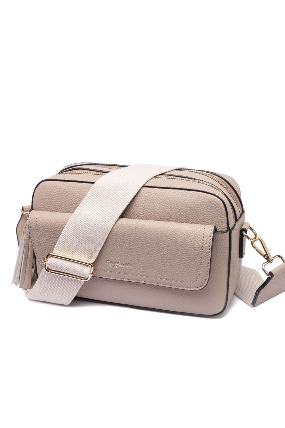 Raffaella Raffaella Men's Taupe Crossbody Bag with Tassel