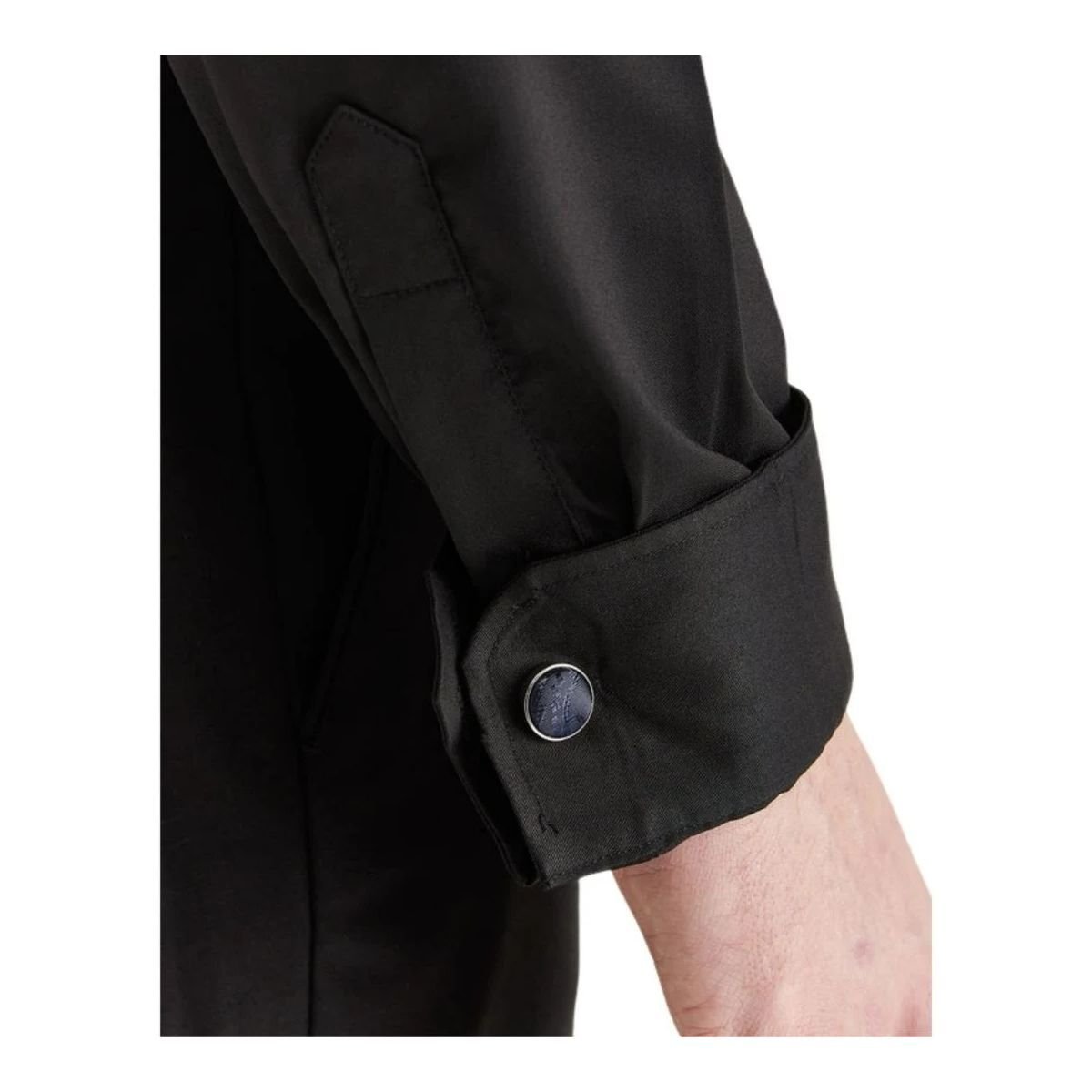 Paul Andrew Paul Andrew Men's Classic Dress Shirt Double Cuff Cutaway Collar Formal in Black - 2
