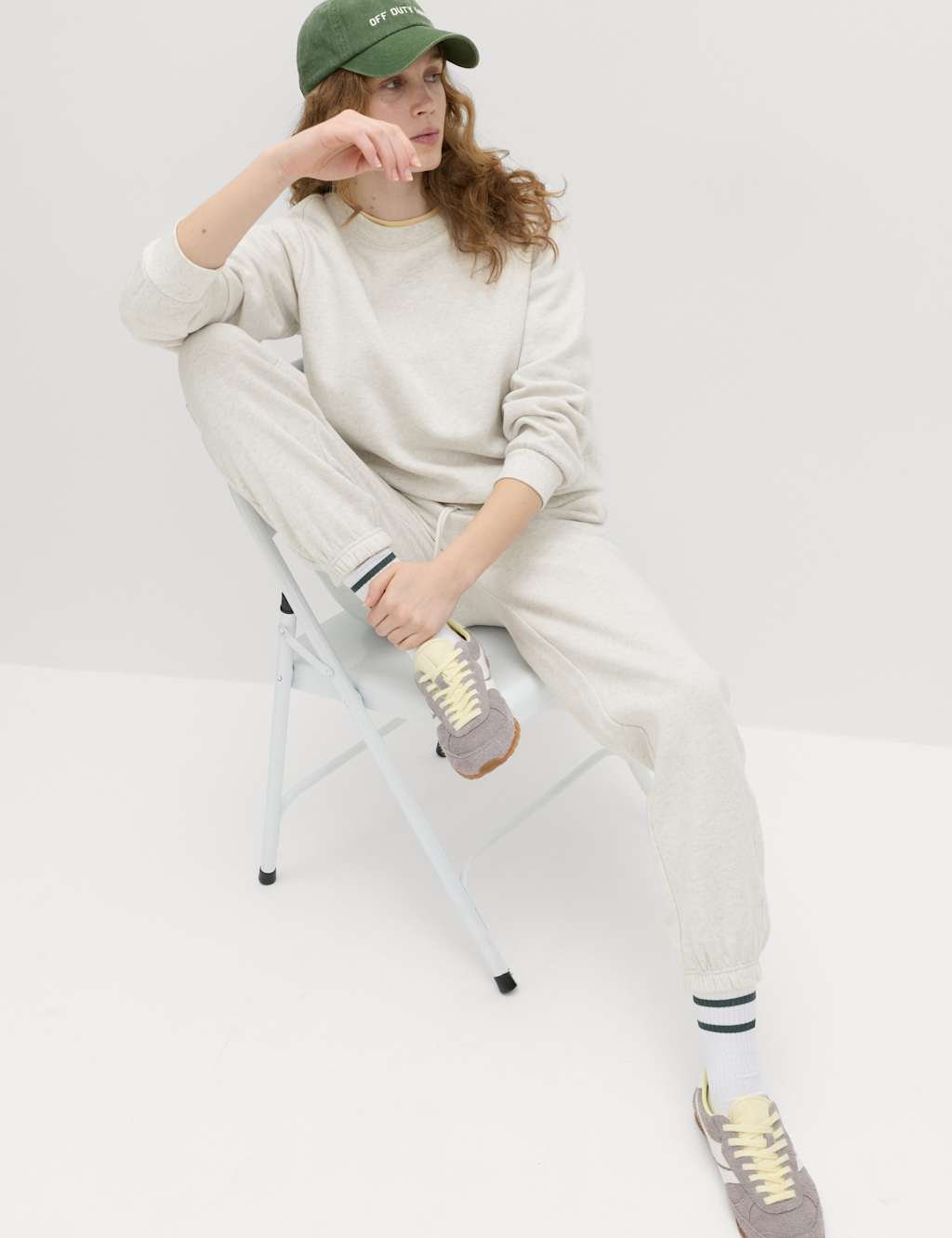 Marks & Spencer M&S Cotton Rich Crew Neck Sweatshirt Grey Marl - 4