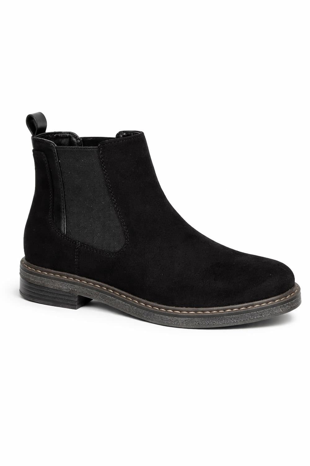 Spot On Spot On Women's Chelsea Ankle Boot with Elastic Side Panels in Black