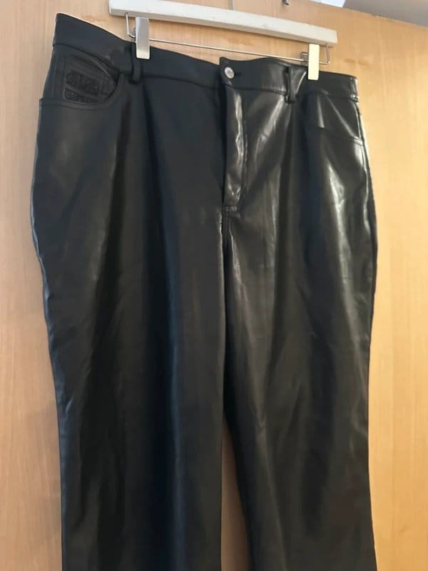 Never Fully Dressed Black Vegan Leather Trousers