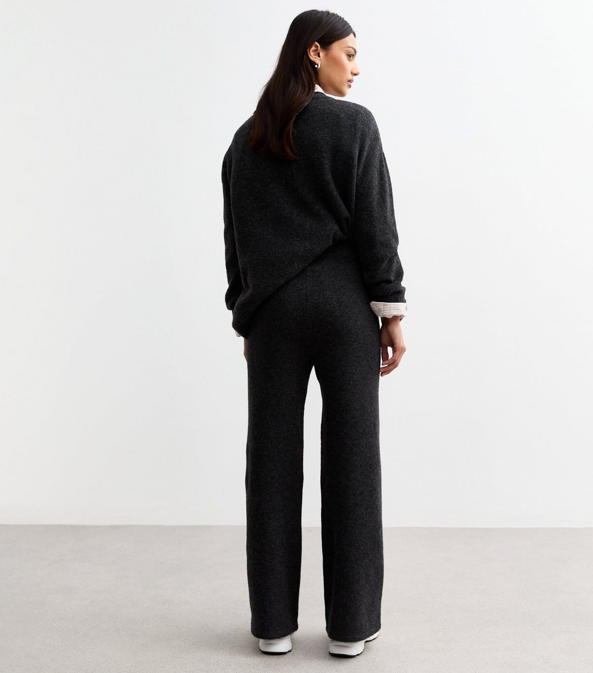 New Look Women's Grey Knit Wide Leg Trousers New Look - 4