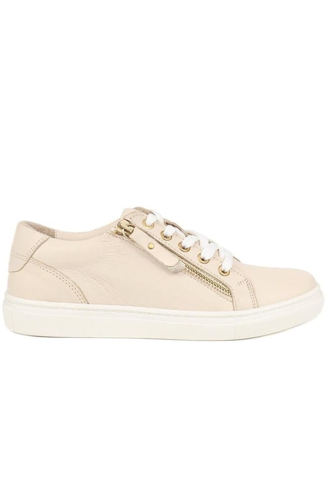 Jones Bootmaker Jones Bootmaker Women's Padova2 Leather Lace-Up Trainers in Stone - 2