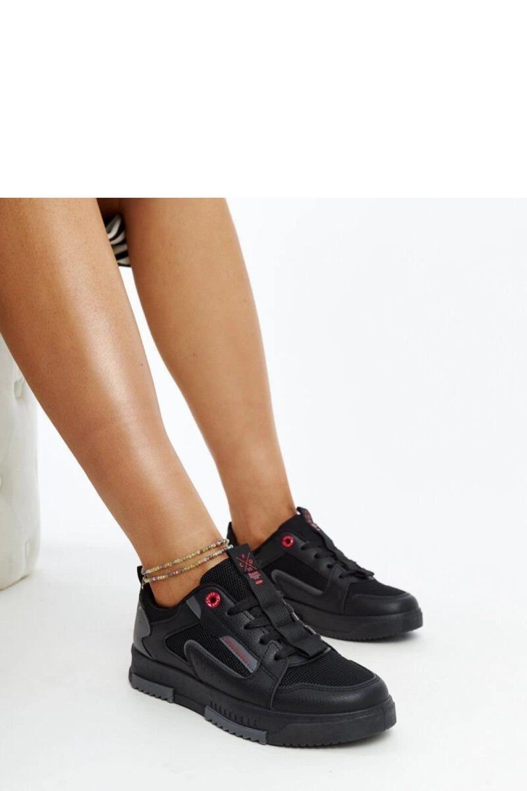 Love Lace Love Lace Women's Sport Low Top Sneakers with Rounded Toe & Comfort Sole in Black