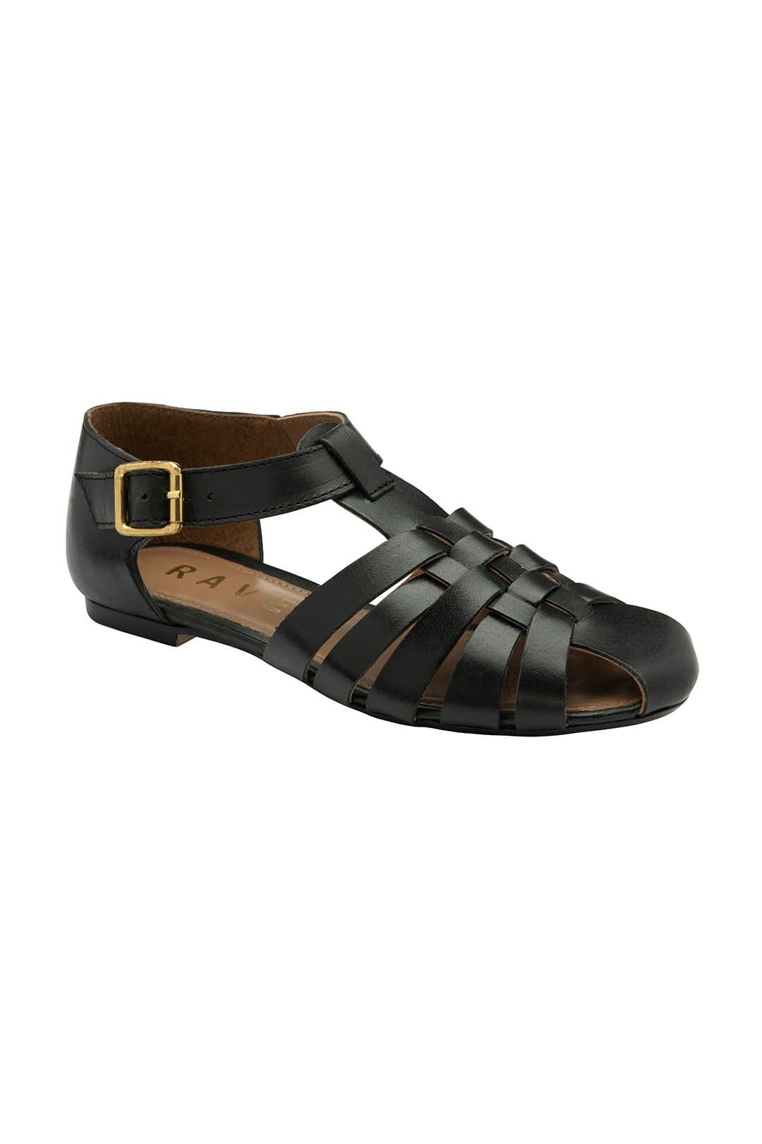 Ravel Ravel Black Leather Gladiator Sandals