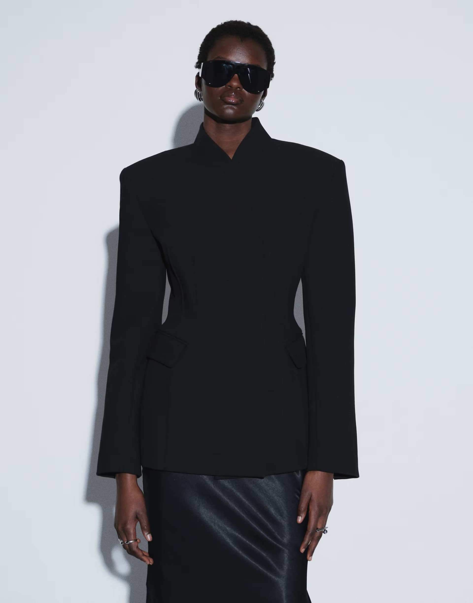 ASOS TTYA LAB cinched blazer with seam details in black